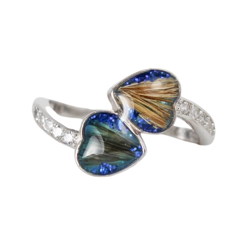 Iskay Pietní stříbrný prstýnek DUO Velikost: 10 (EU: 62-64), Obsah: Pouze Srst, Povrchová úprava: Pozlacené stříbro bílým zlatem