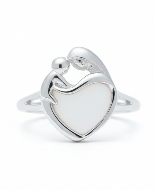 Iskay Stříbrný prstýnek MAMINKA Velikost: 5 (EU: 49-50), Obsah: MM + Pupeční šňůra (vysušená), Povrchová úprava: Stříbro Ag 925/1000