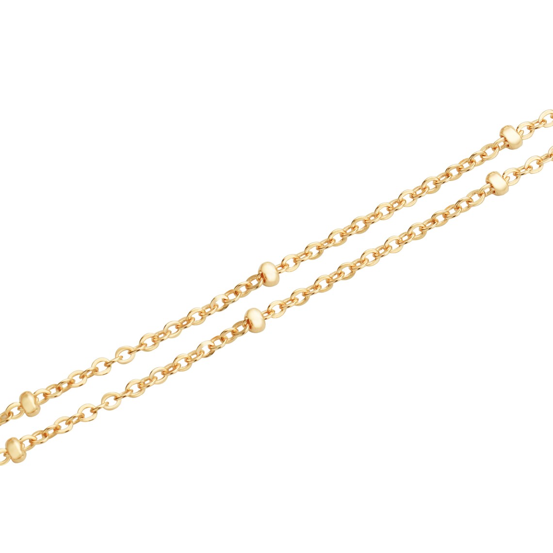 Iskay Stříbrný řetízek CABLE BEADS (2 mm) 40+5cm Povrchová úprava: Pozlacené stříbro žlutým zlatem