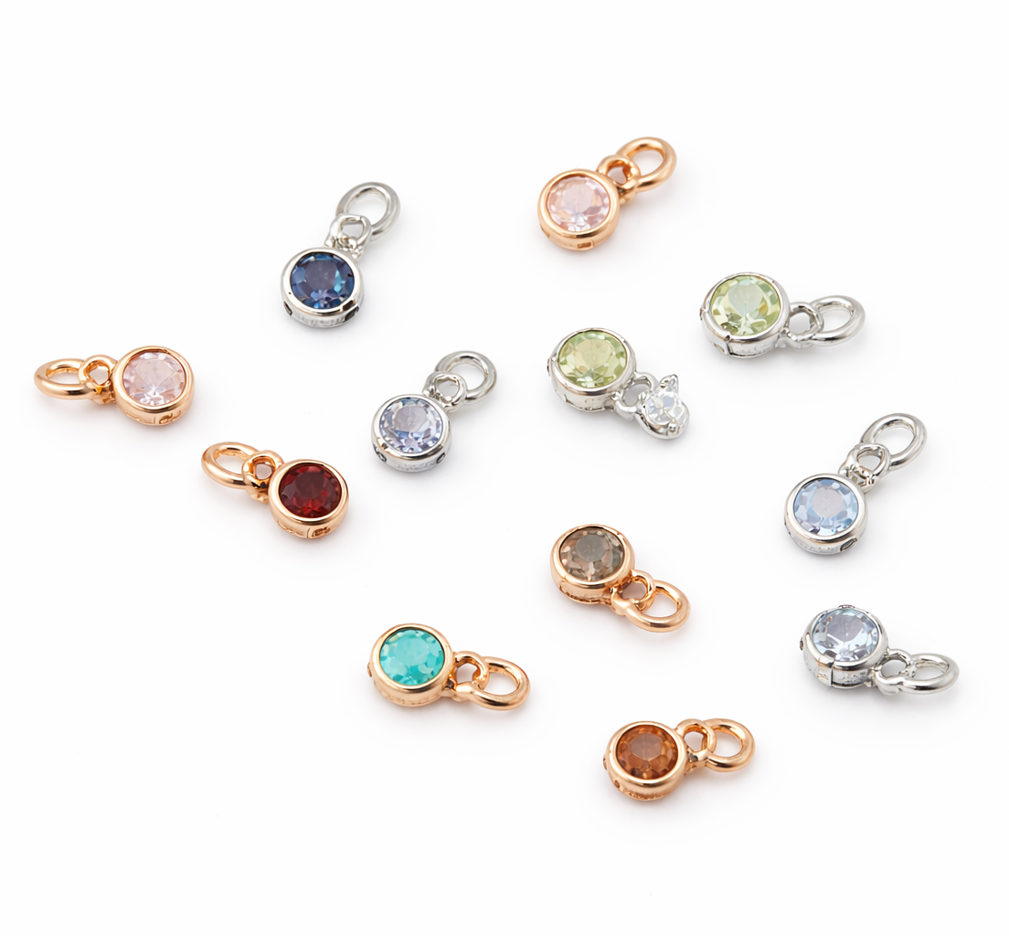 Iskay Stříbrný přívěsek Birthstone 4MM SWAROVSKI ELEMENTS: Leden - Granát (vínový)