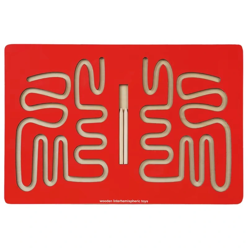 Iskay Montessori Labyrint - hra pro děti na grafomotoriku Barevná varianta: Červená