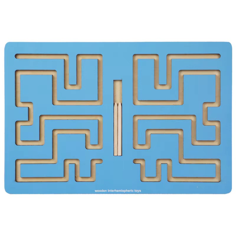 Iskay Montessori Labyrint - hra pro děti na grafomotoriku Barevná varianta: Modrá