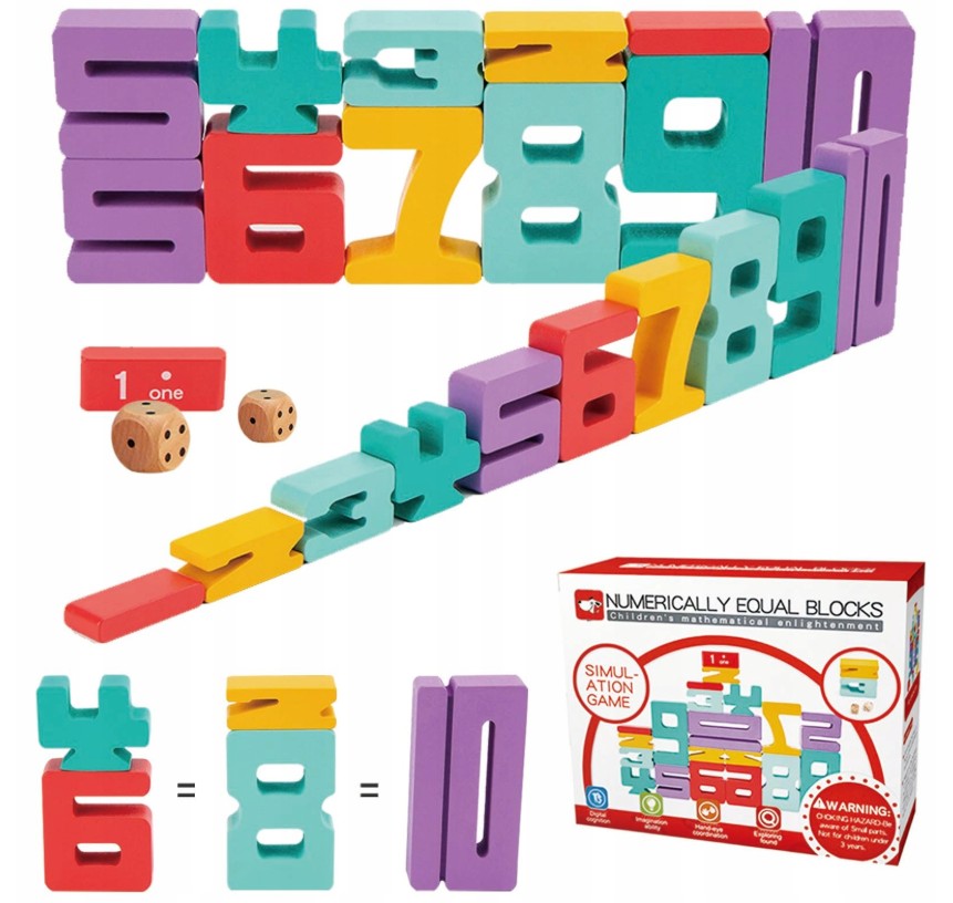 Dřevěné číslicové kostky