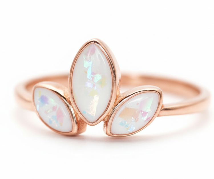 Iskay Pietní zlatý prstýnek MARQUISE Velikost: 8 (EU: 57-58), Obsah: Pouze Vlasy, Povrchová úprava: Bílé zlato