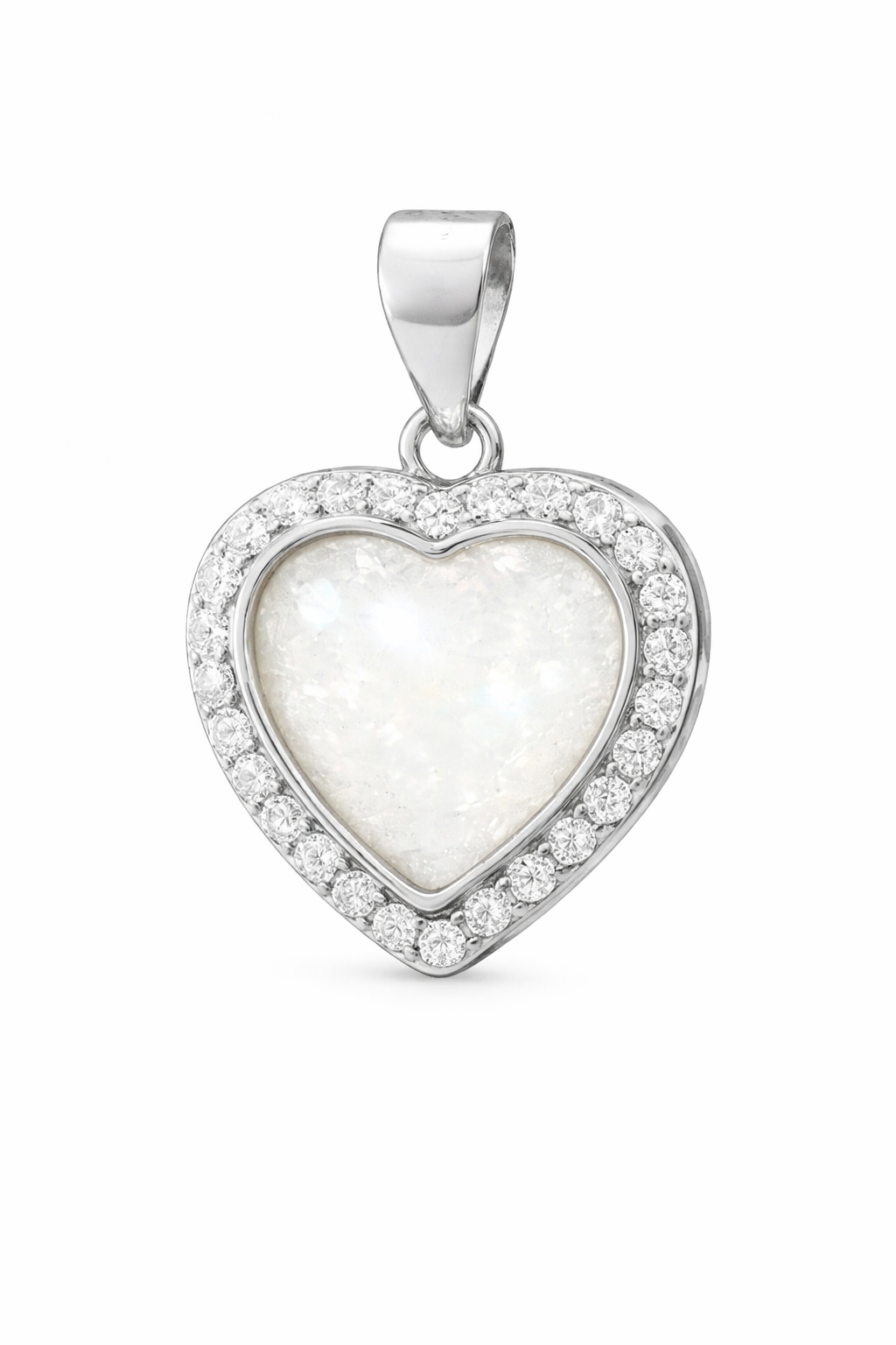 Iskay Stříbrný přívěsek SRDCE 10MM Obsah: Pouze MM, Povrchová úprava: Pozlacené stříbro bílým zlatem