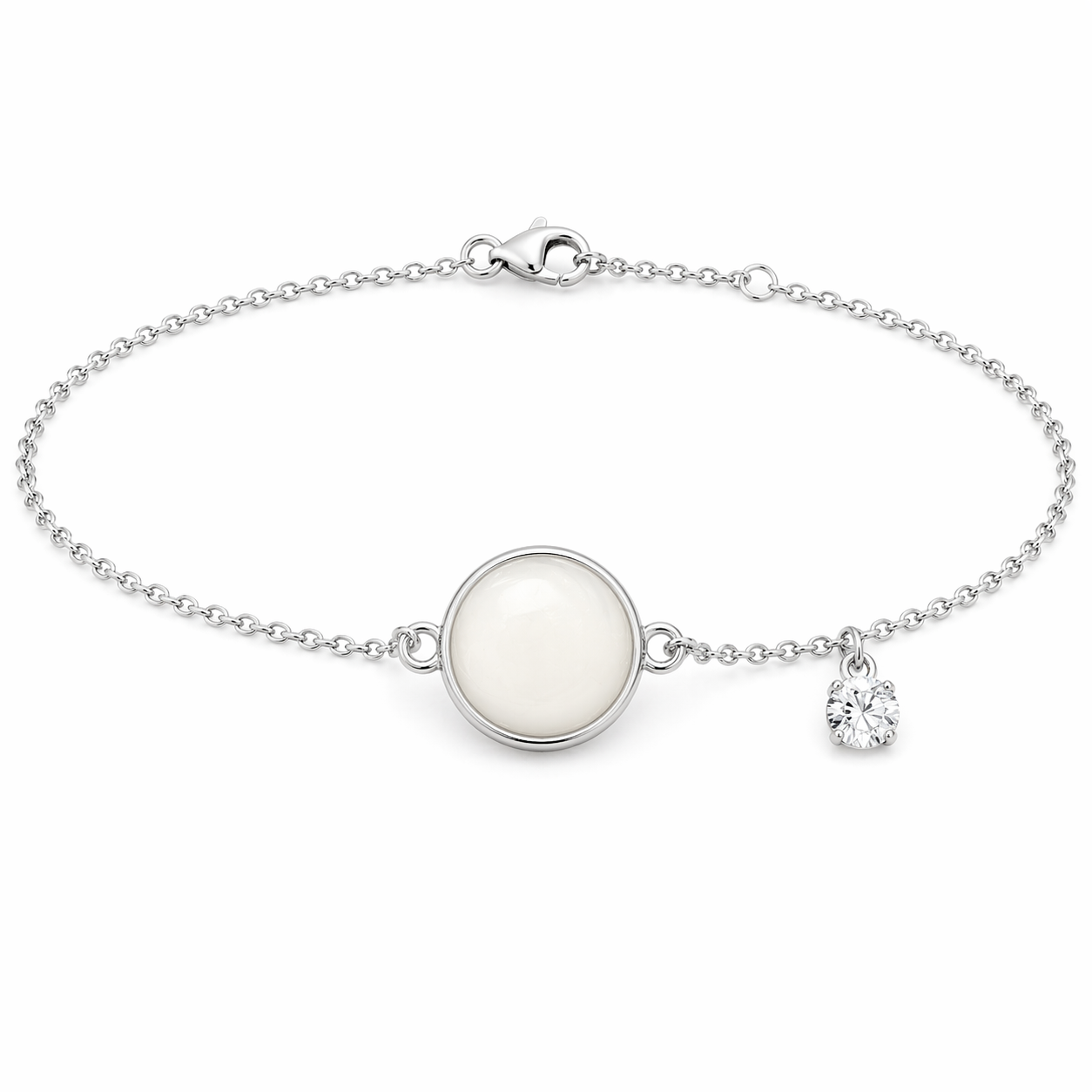 Iskay Stříbrný náramek KRUH 8MM Obsah: Pouze MM, Povrchová úprava: Pozlacené stříbro bílým zlatem