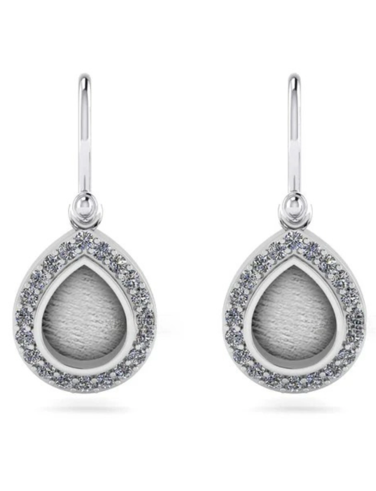 Iskay Pamětní stříbrné visací náušnice PEAR S,M,L Obsah: Pouze MM, Povrchová úprava: Stříbro Ag 925/1000, Velikost kamínku: S= 6x8mm