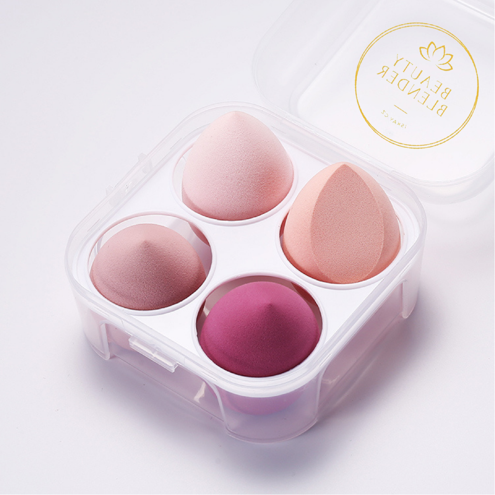 Iskay Houbičky na make-up SADA 4 ks – Růžová