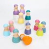 12 farebných Peg Bábik - Dúha/Makrónky