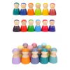 12 farebných Peg Bábik - Dúha/Makrónky