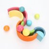 6 farebných drevených gúľ - Dúha/Makrónky