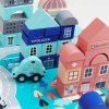 Dřevěné stavební bloky s podložkou - město 133 dílů