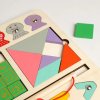 Drevená vkladačka - ryby, čísla, tangram, tvary, tetris, klotski, 98 ks