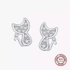 Strieborné náušnice MAČKA