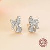 Strieborné náušnice MAČKA
