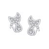 Strieborné náušnice MAČKA