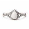Elegant silver ring with pear stone