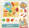 Puzzle dřevěné krájecí jídlo - 53 Ks