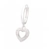 Strieborné visiace náušnice SRDCE 6MM