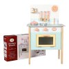 Detská drevená kuchynka v pastelových farbách