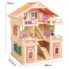XXL drevený domček pre bábiky LED s príslušenstvom 72 cm