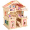 XXL dřevěný domeček pro panenky LED s příslušenstvím 72 cm
