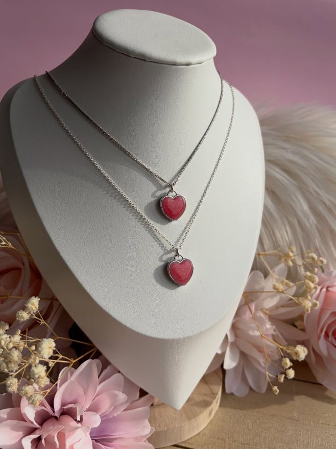 Pietní stříbrný přívěsek SRDÍČKO 12MM - Oboustranný + popel ❤️ + Opal shimmer #pamětníšperky #popel #rucnevyrobene...