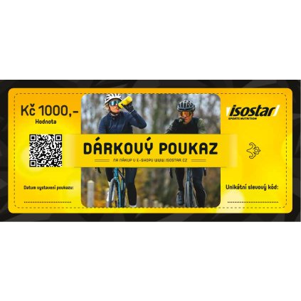Isostar elektronický dárkový poukaz v hodnotě 1 000 Kč