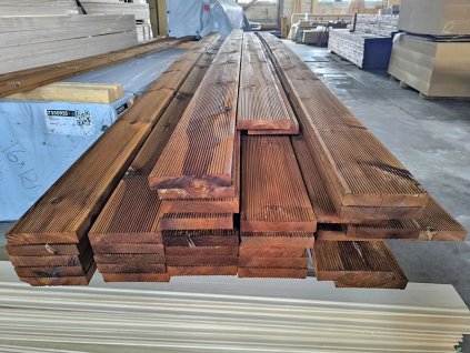 Terasová prkna 28 x 145 mm Severská borovice IMPREGNOVANÁ VROUBKY VROUBKY hnědá VÝPRODEJ Ispas 1