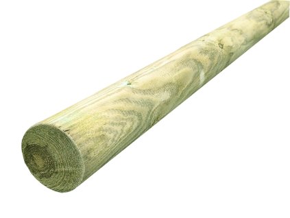 Dřevěná kulatina, průměr 100 mm, délka 2500 mm, Severská borovice, IMPREGNOVANÁ, zelená bez fazety Ispas 111
