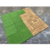 Terasové dlaždice akácie + umělá tráva Ispas 5