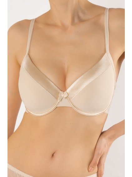 sutien burete subtire microfibra satin beige~9813