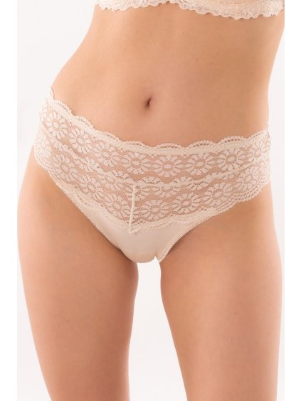chiloti femei brazilian bumbac si dantela mariela cream~9464