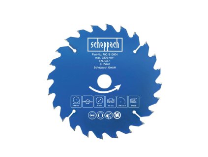 Scheppach Pilový kotouč TCT ( 165 x 20 x 1,6 mm, 24 Z ) - pro BC-HCS165-X / C-HCS165-X