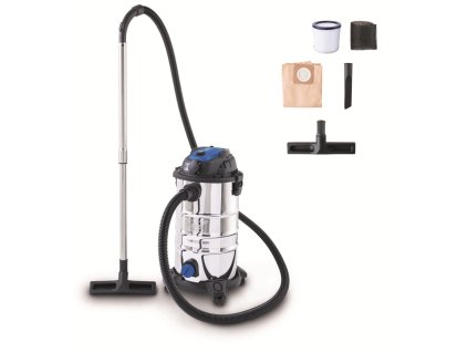 Scheppach VC 30P-GL - průmyslový vysavač na suché/mokré vysávání 30 l s funkcí podtlakového čištění filtru