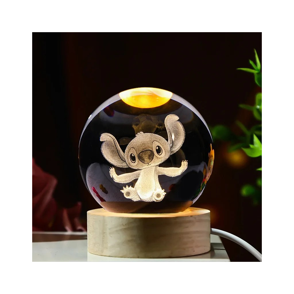 3D Křišťálová lampička - Modrý mimozemšťan