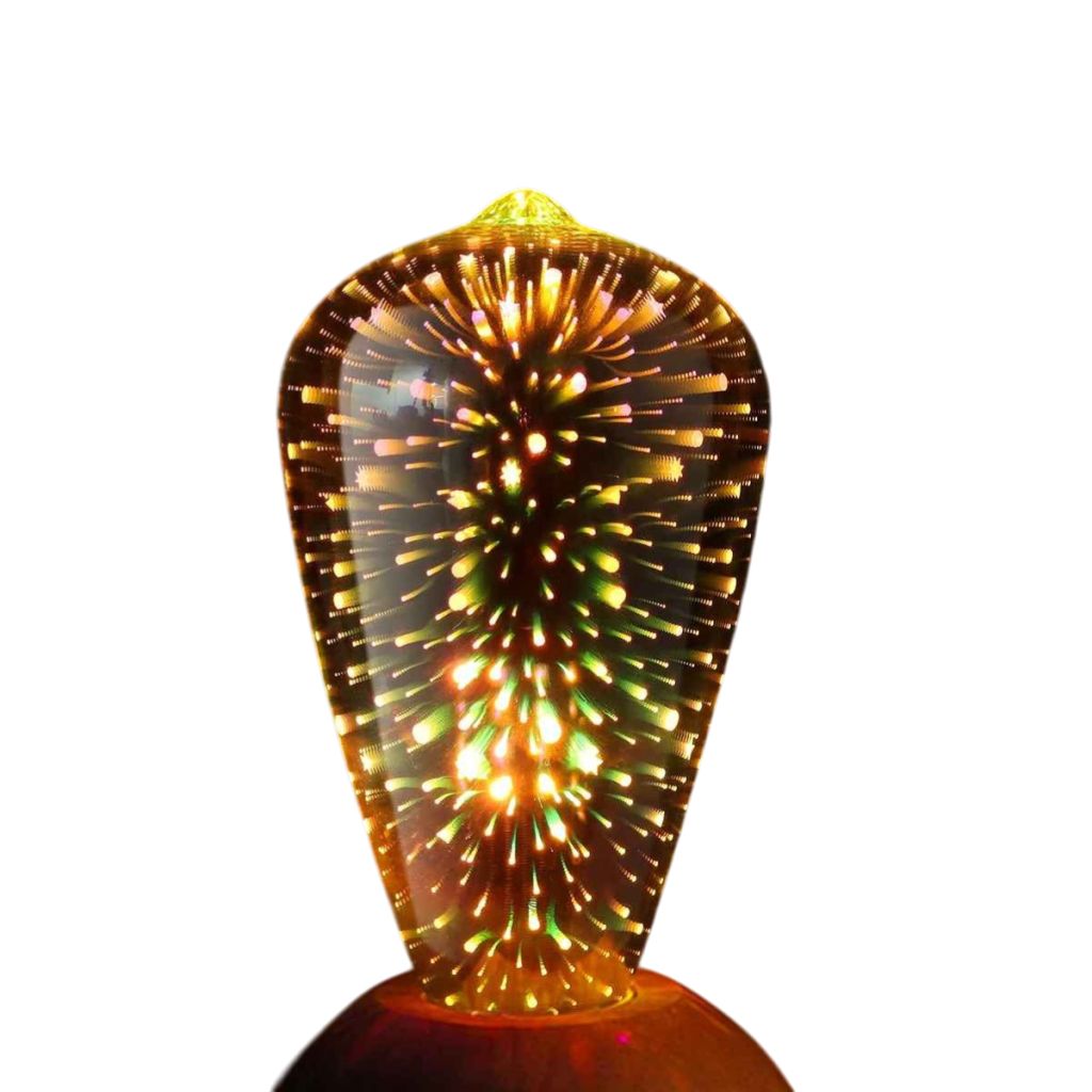 3D Ohňostrojová Vintage LED Žárovka