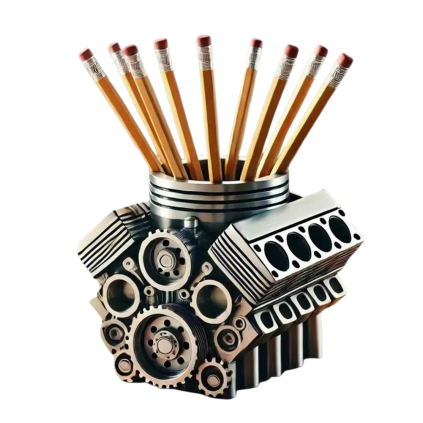 Stylový organizér na psací potřeby ve tvaru motoru V8