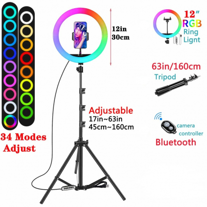 RGB kruhové foto světlo Ring light 200 cm