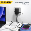 Essager cestovní adaptér pro EU, UK a USA/AUS, 3xUSB-C, 2xUSB, GaN, PD 65W