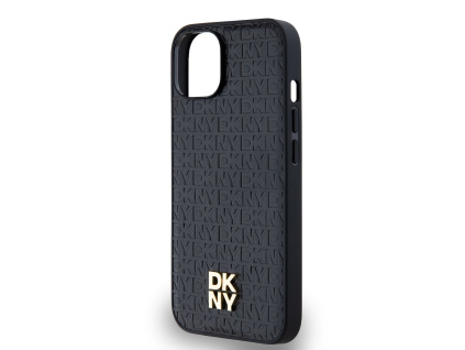DKNY PU Leather Repeat Pattern Stack Logo Magsafe Kožený Kryt pro iPhone 15 Plus