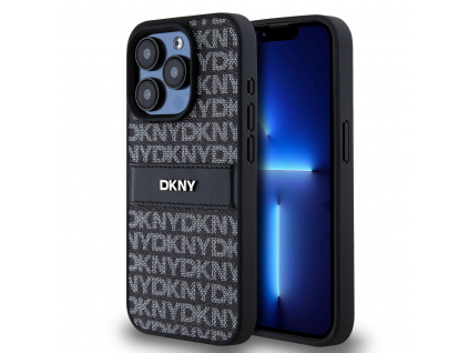 dkny pu leather repeat pattern tonal stripe zadni kryt pro iphone 15 pro max black ie12764967