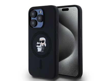 karl lagerfeld liquid silicone karl and choupette magsafe zadni kryt pro iphone 14 pro black ie12824809