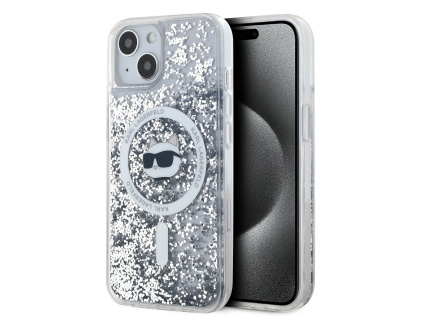 karl lagerfeld liquid glitter choupette head magsafe zadni kryt pro iphone 15 transparent ie12994891