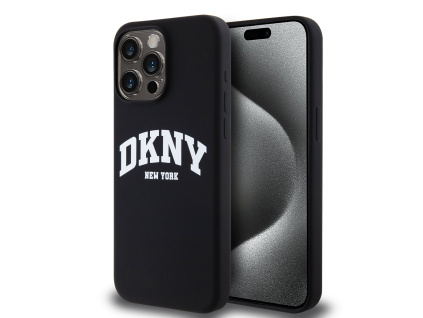dkny liquid silicone arch logo magsafe zadni kryt pro iphone 15 pro max black ie12741955