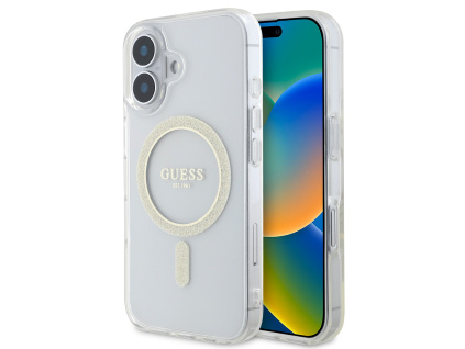 guess iml glitter ring magsafe zadni kryt pro iphone 16 plus transparent ie13283039