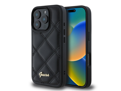 guess pu leather quilted zadni kryt pro iphone 16 pro black ie13168525