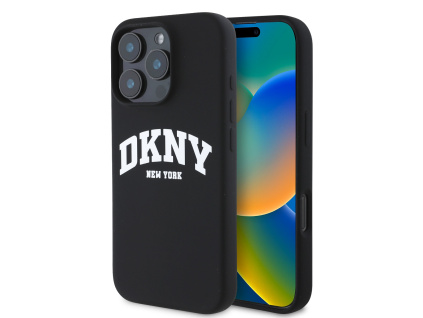 dkny liquid silicone arch logo magsafe zadni kryt pro iphone 16 pro max black ie13283045