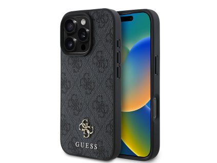 guess pu 4g small metal logo magsafe zadni kryt pro iphone 16 pro grey ie13346493
