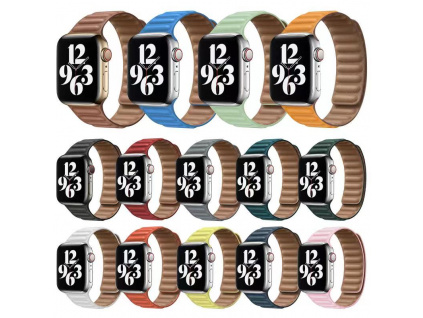 Řemínek kožený tah pro Apple Watch 38/40/41mm (Barva Světle modrá, Typ 11)